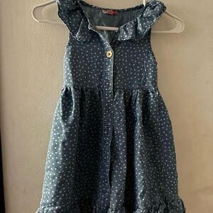 Penelope Mack Denim Blue Polka Dot Dress